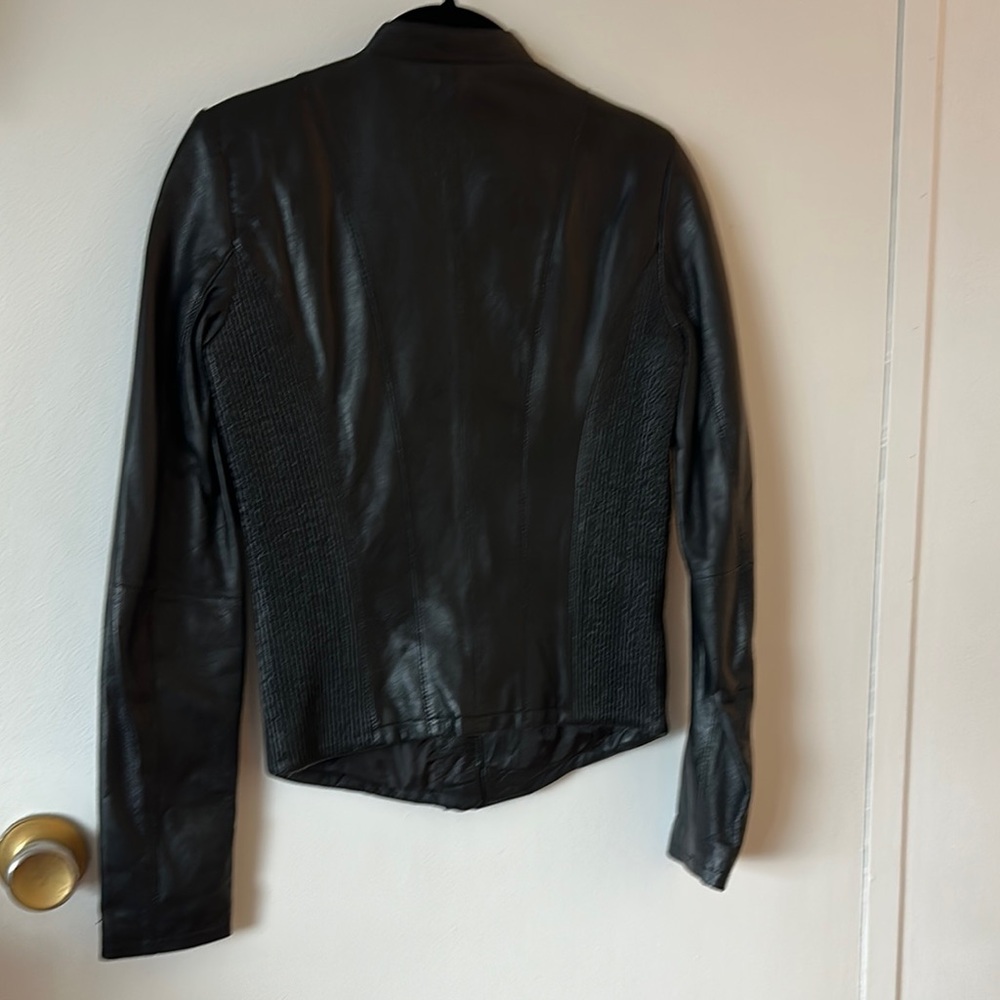 Zara Basic Black Leather Jacket - image 4